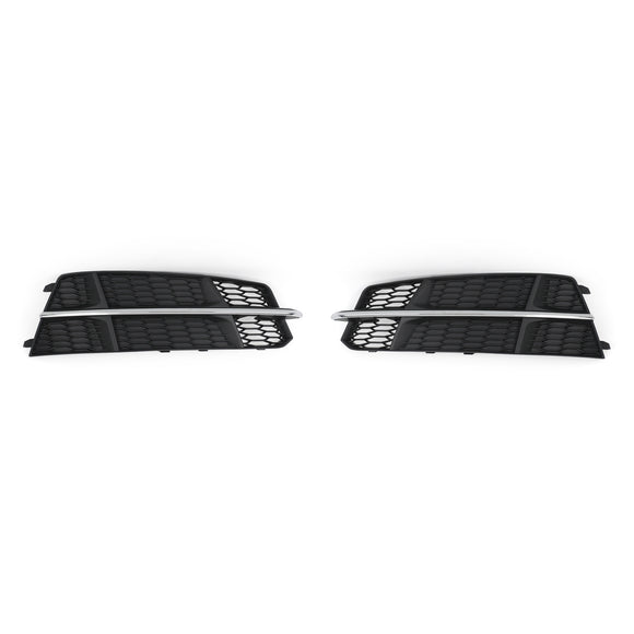 Audi A6 C7 S-Line / S6 2015-2018 Front Bumper Lower Grille Fog Light Cover Grill Black 4G0807681AN 4G0807682AN