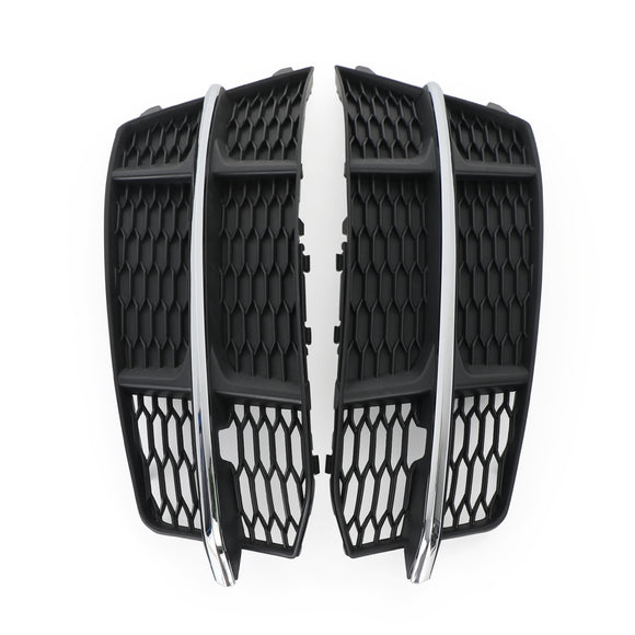 Audi A6 C7 S-Line / S6 2015-2018 Front Bumper Lower Grille Fog Light Cover Grill Black 4G0807681AN 4G0807682AN