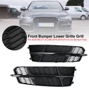 Audi A6 C7 S-Line / S6 2015-2018 Front Bumper Lower Grille Fog Light Cover Grill Black 4G0807681AN 4G0807682AN-4