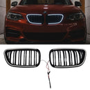 2013-2017 BMW 2 Series F22 F23 2-Door Front Bumper Kidney Black Grille W/ LED-1