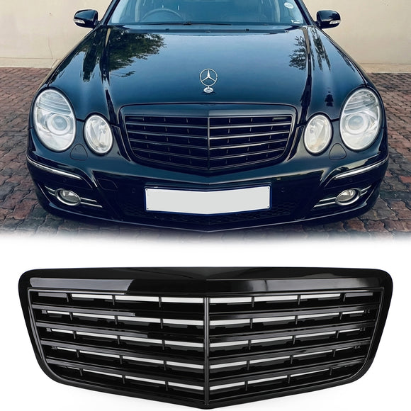 Mercedes Benz E-Class W211 2007-2009 Black Grille Front Bumper Replacement Grill
