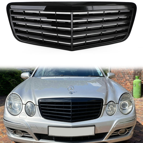 Mercedes Benz E-Class W211 2007-2009 Black Grille Front Bumper Replacement Grill