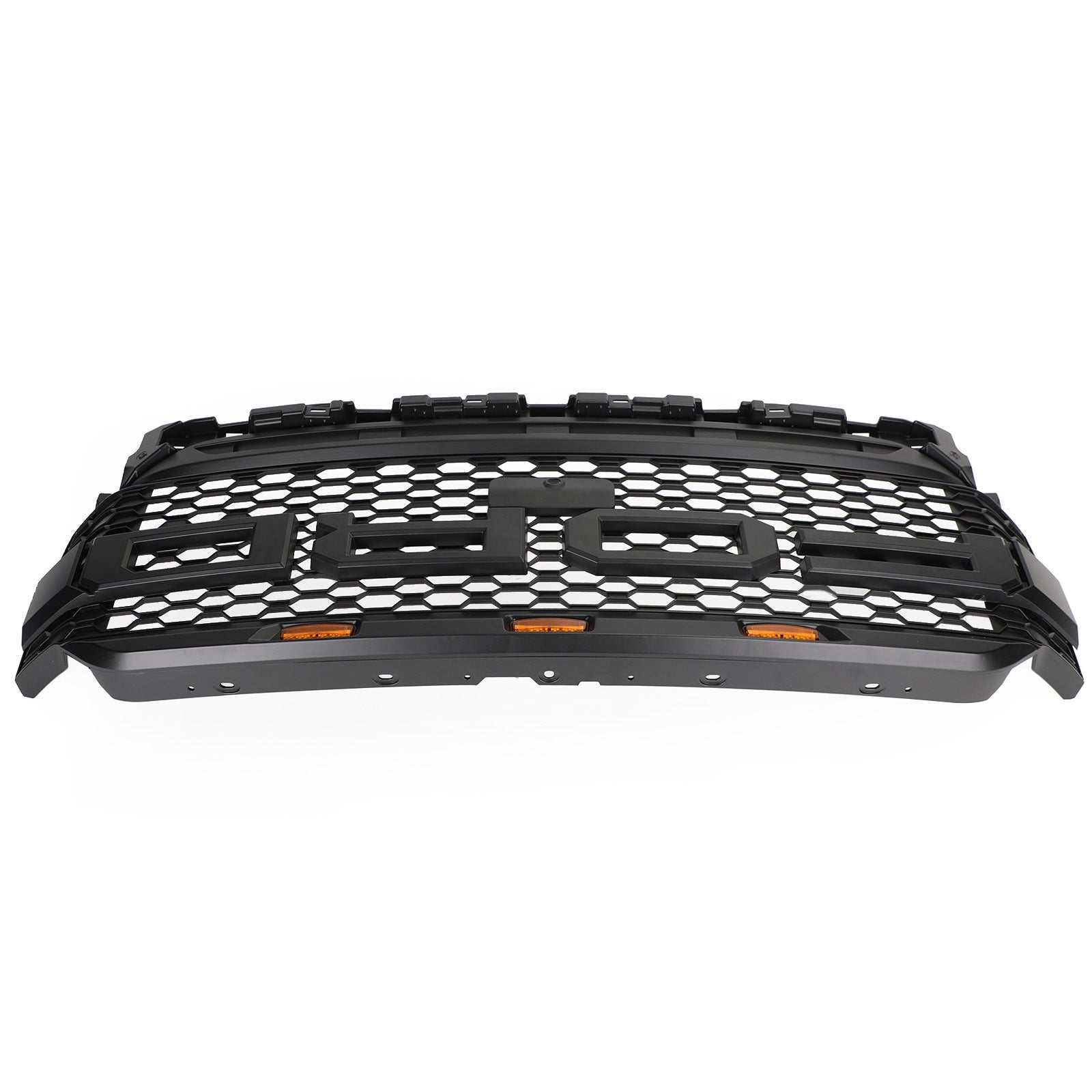 Grille de pare-chocs avant de remplacement de style Ford Raptor 2021-2023 F150 XLT/Lariat/Platinum/King Grille noire avec LED