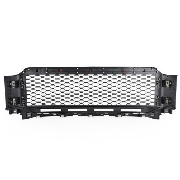 2021–2023 Ford F150 Raptor Style Grille Frontstoßstange Schwarzer Grill MIT/LED<rAMP>Kameraloch mit FORD-Buchstaben