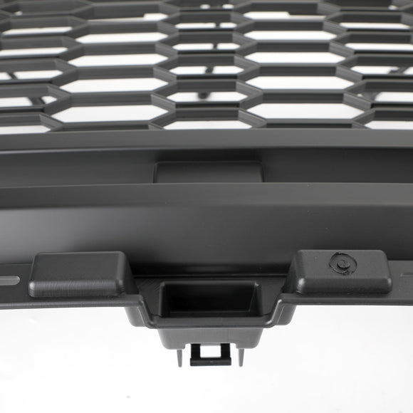 Ford F150 2021 2022 2023 Parrilla estilo Raptor Parachoques delantero Parrilla negra mate en forma de panal con luz LED