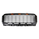 Ford F150 2021 2022 2023 Parrilla estilo Raptor Parachoques delantero Parrilla negra mate en forma de panal con luz LED-14