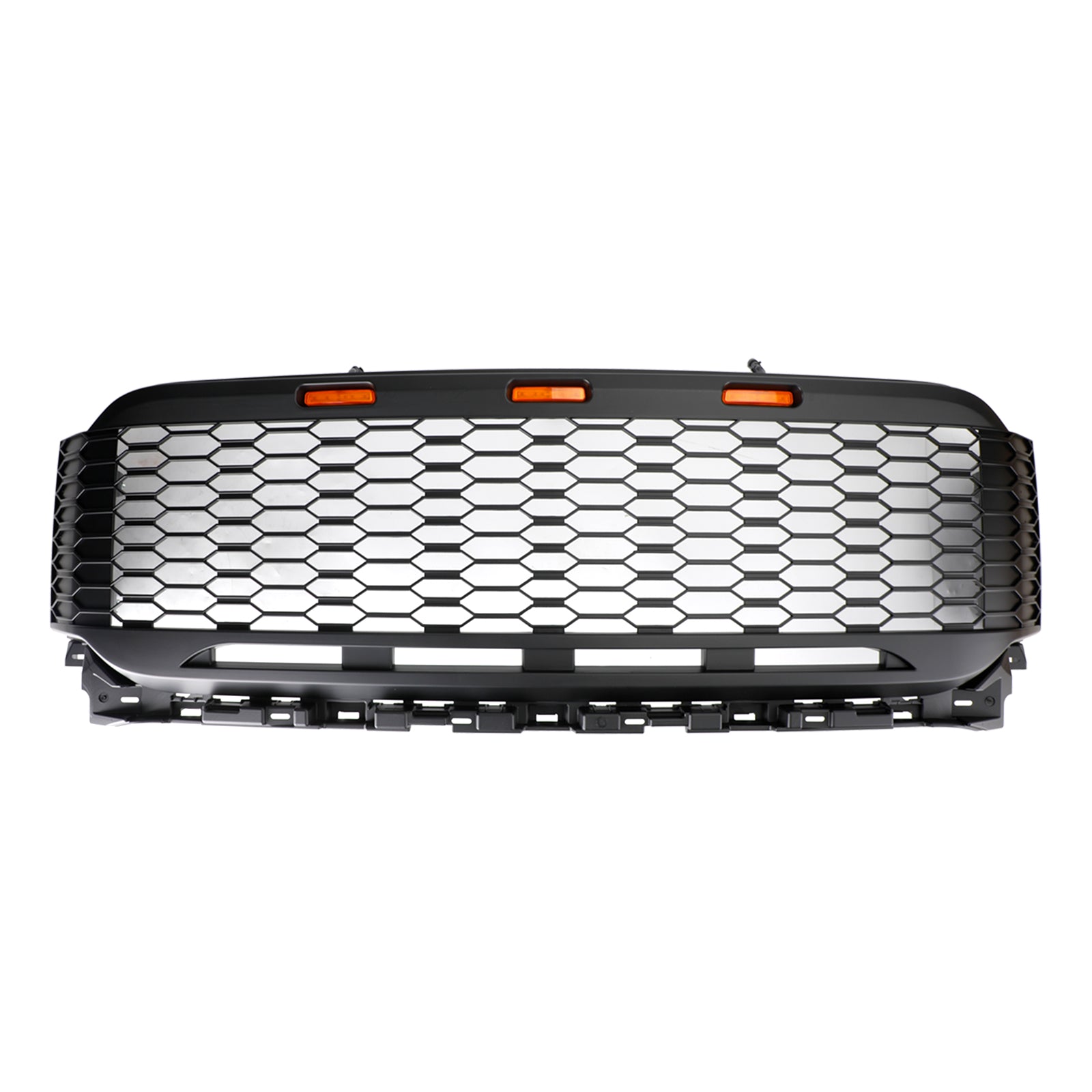 Rejilla de parachoques delantera de repuesto estilo Raptor para Ford 2021-2023 F150 XLT/Lariat/Platinum/King, color negro, con LED