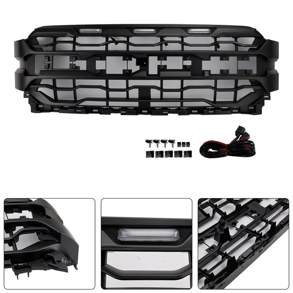 2021-2023 Ford F150 Frontgrill 2024 Raptor Style Ersatz-Frontstoßstangengrill mit LED + FORD-Buchstabe