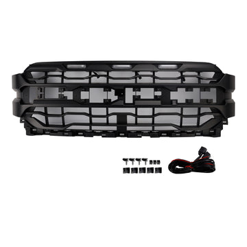 Grille de pare-chocs avant de remplacement de style Raptor 2021-2023 pour Ford F150 2024 avec LED + lettre FORD