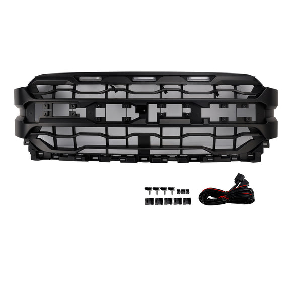 2021-2023 Ford F150 Frontgrill 2024 Raptor Style Ersatz-Frontstoßstangengrill mit LED + FORD-Buchstabe