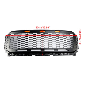 2021–2023 Ford F150 Raptor Style Grille Frontstoßstange Schwarzer Grill MIT/LED<rAMP>Kameraloch - 0