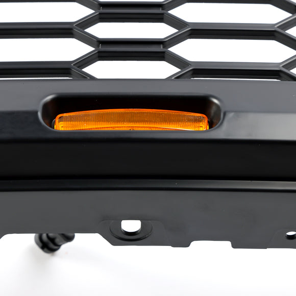 Ford F150 2021 2022 2023 Raptor Style Grill Frontstoßstange Waben mattschwarzer Grill mit LED-Licht