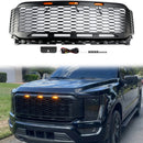 Ford F150 2021 2022 2023 Raptor Style Grill Frontstoßstange Waben mattschwarzer Grill mit LED-Licht-3