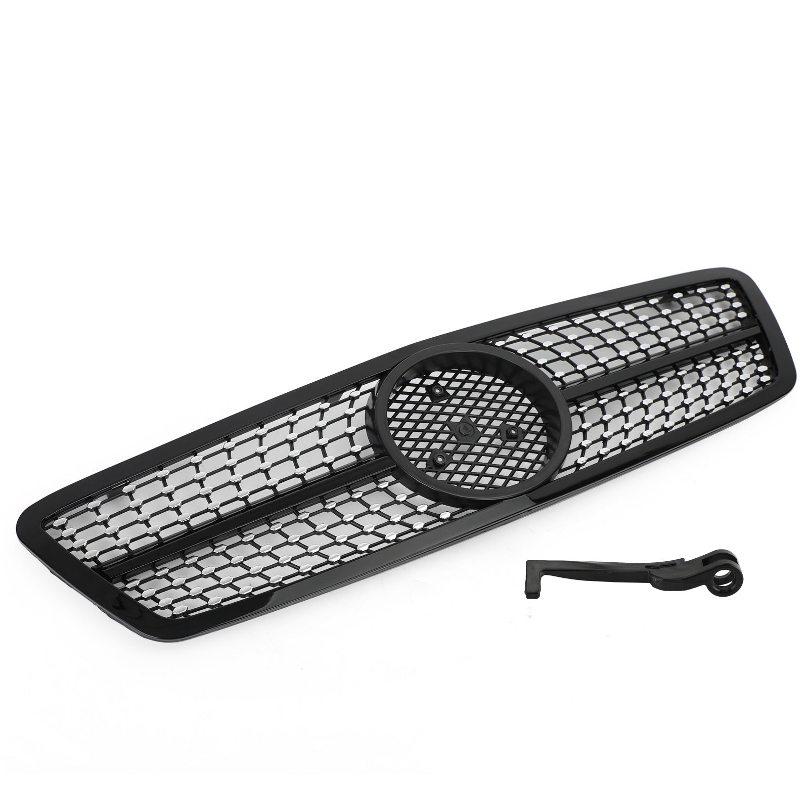 Grille de pare-chocs avant de remplacement noire/chromée pour Mercedes-Benz Classe C W203 4 portes 2001-2007