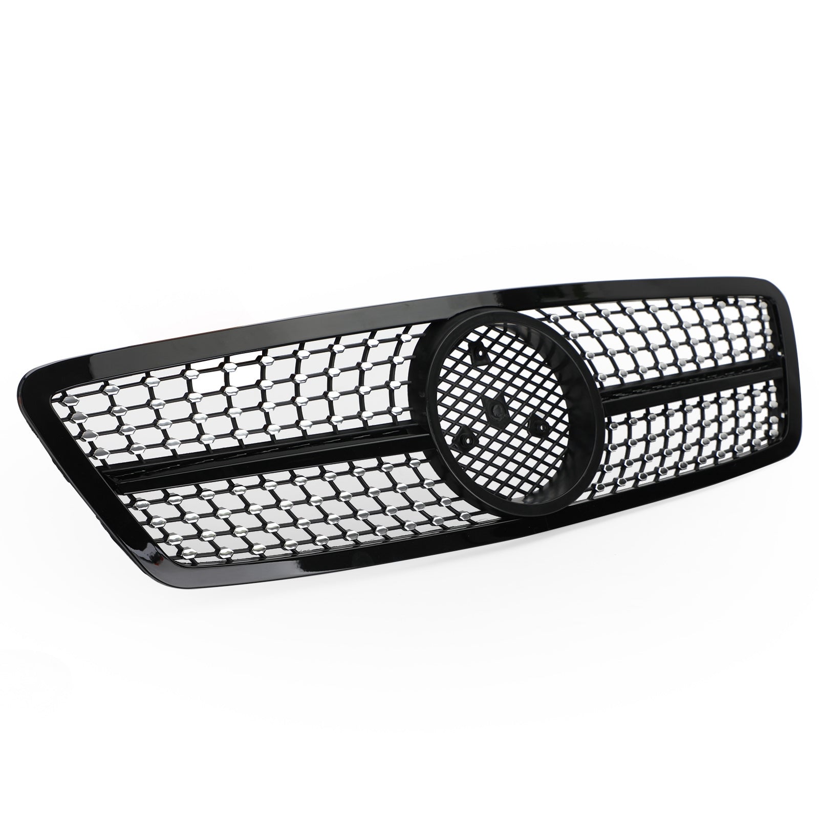 2001-2007 Mercedes-Benz C-Class W203 4 Door Black/Chrome Grill Replacement Front Bumper Grille