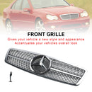 2001-2007 Mercedes-Benz C-Class W203 4 Door Black/Chrome Grill Replacement Front Bumper Grille-25