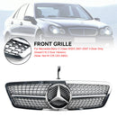 2001-2007 Mercedes-Benz C-Class W203 4 Door Black/Chrome Grill Replacement Front Bumper Grille-26