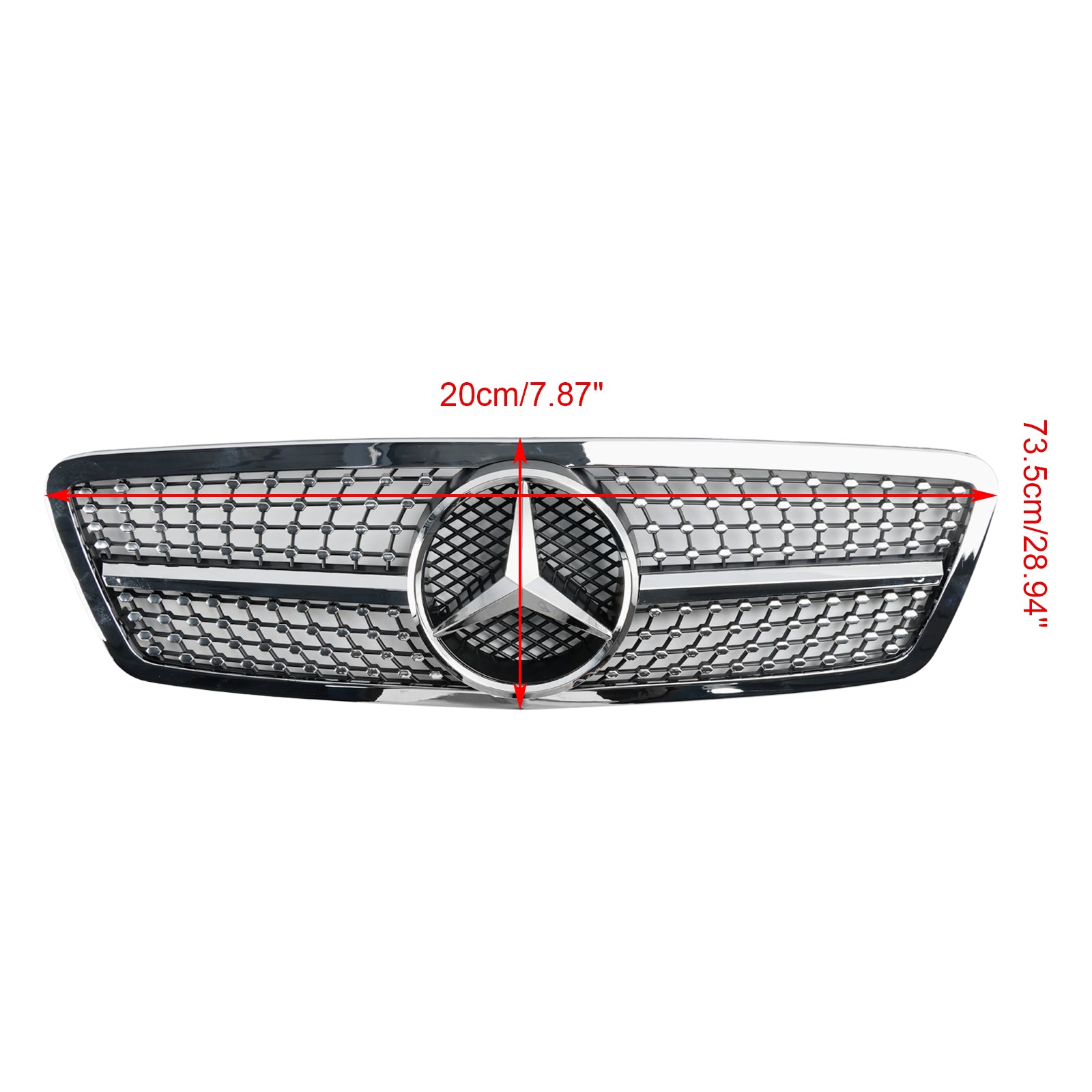 2001-2007 Mercedes-Benz C-Class W203 4 Door Black/Chrome Grill Replacement Front Bumper Grille