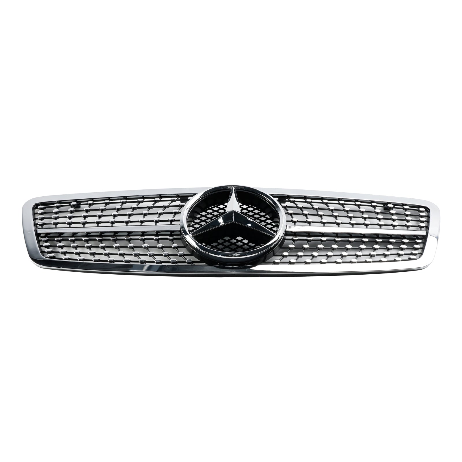 2001-2007 Mercedes-Benz C-Class W203 4 Door Black/Chrome Grill Replacement Front Bumper Grille