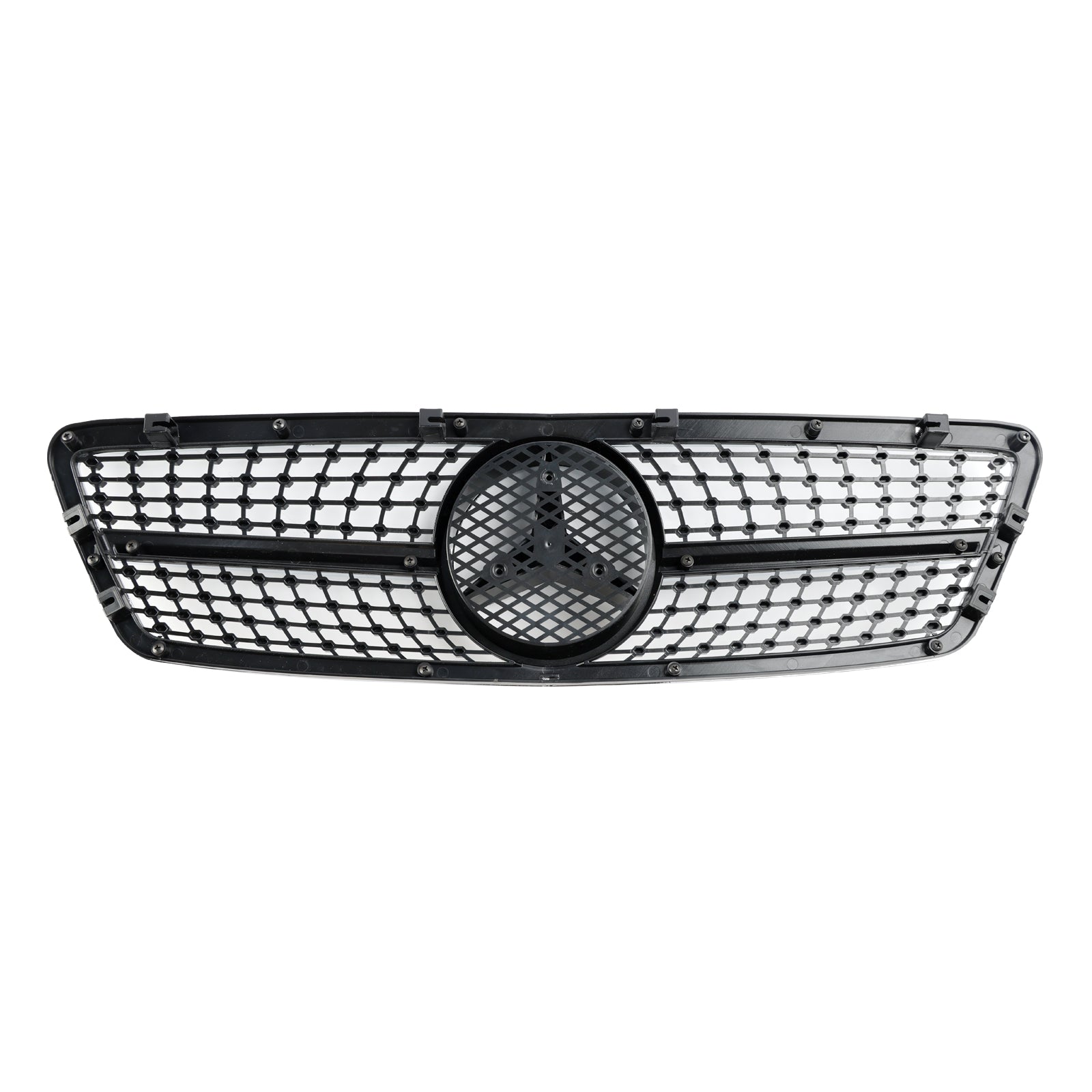 Grille de pare-chocs avant de remplacement noire/chromée pour Mercedes-Benz Classe C W203 4 portes 2001-2007