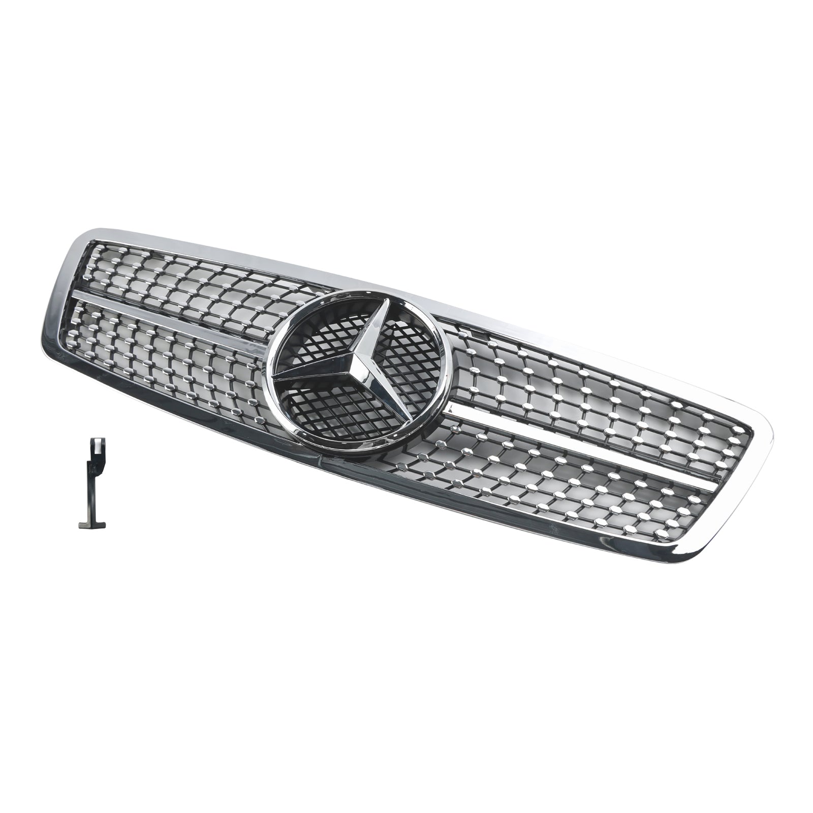 2001-2007 Mercedes-Benz C-Class W203 4 Door Black/Chrome Grill Replacement Front Bumper Grille