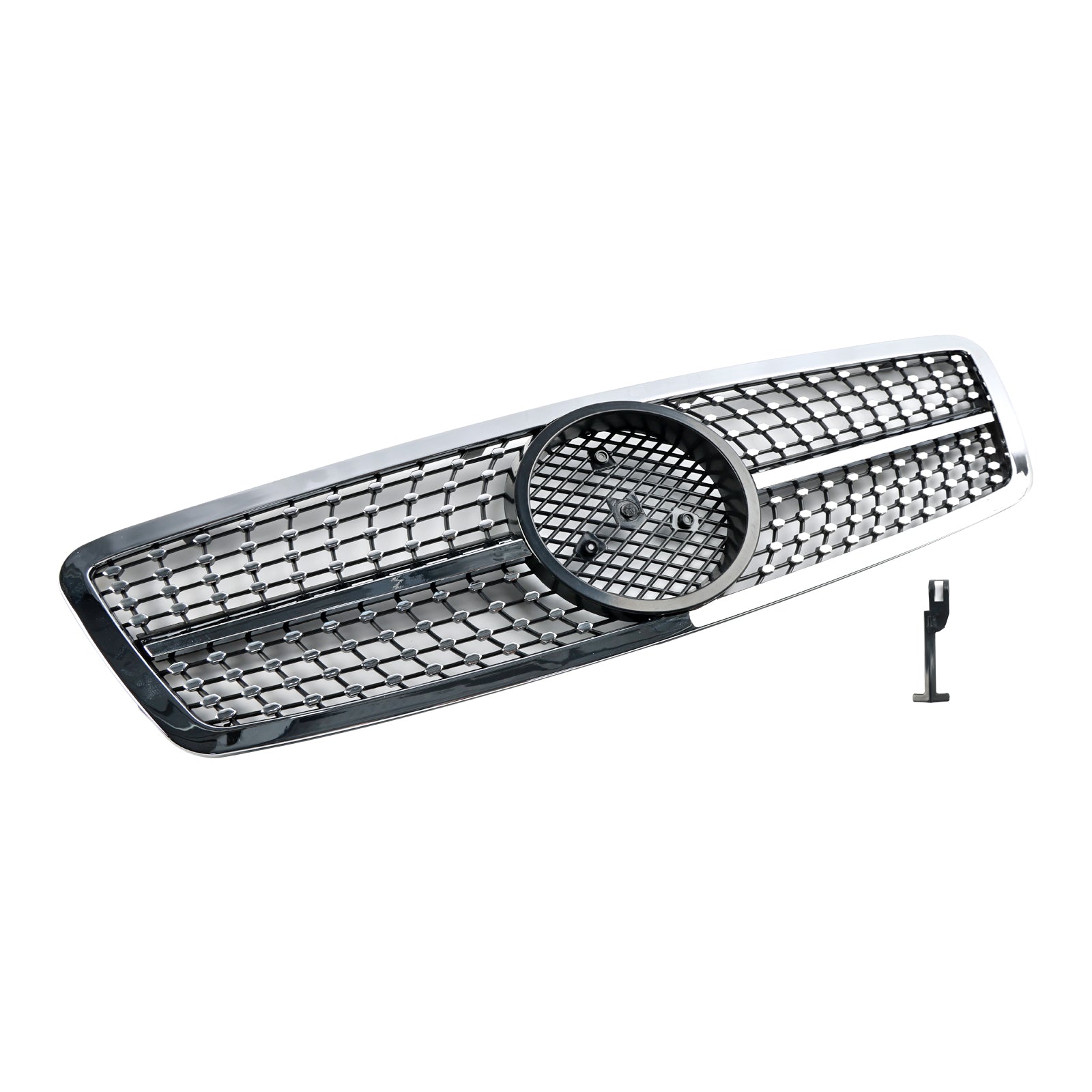 Grille de pare-chocs avant de remplacement noire/chromée pour Mercedes-Benz Classe C W203 4 portes 2001-2007