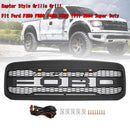 1999-2004 Ford F250 F350 F450 Super Duty Raptor-stijl grille voorbumper zwarte honingraatgrille met LED & Brief-4