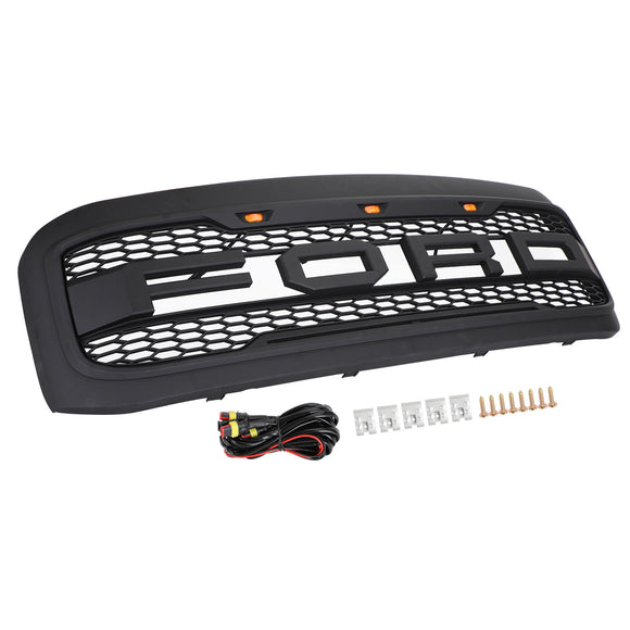1999-2004 Excursion F250 F350 F450 Super Duty Ford Raptor Style Grill Replacement Black Grille