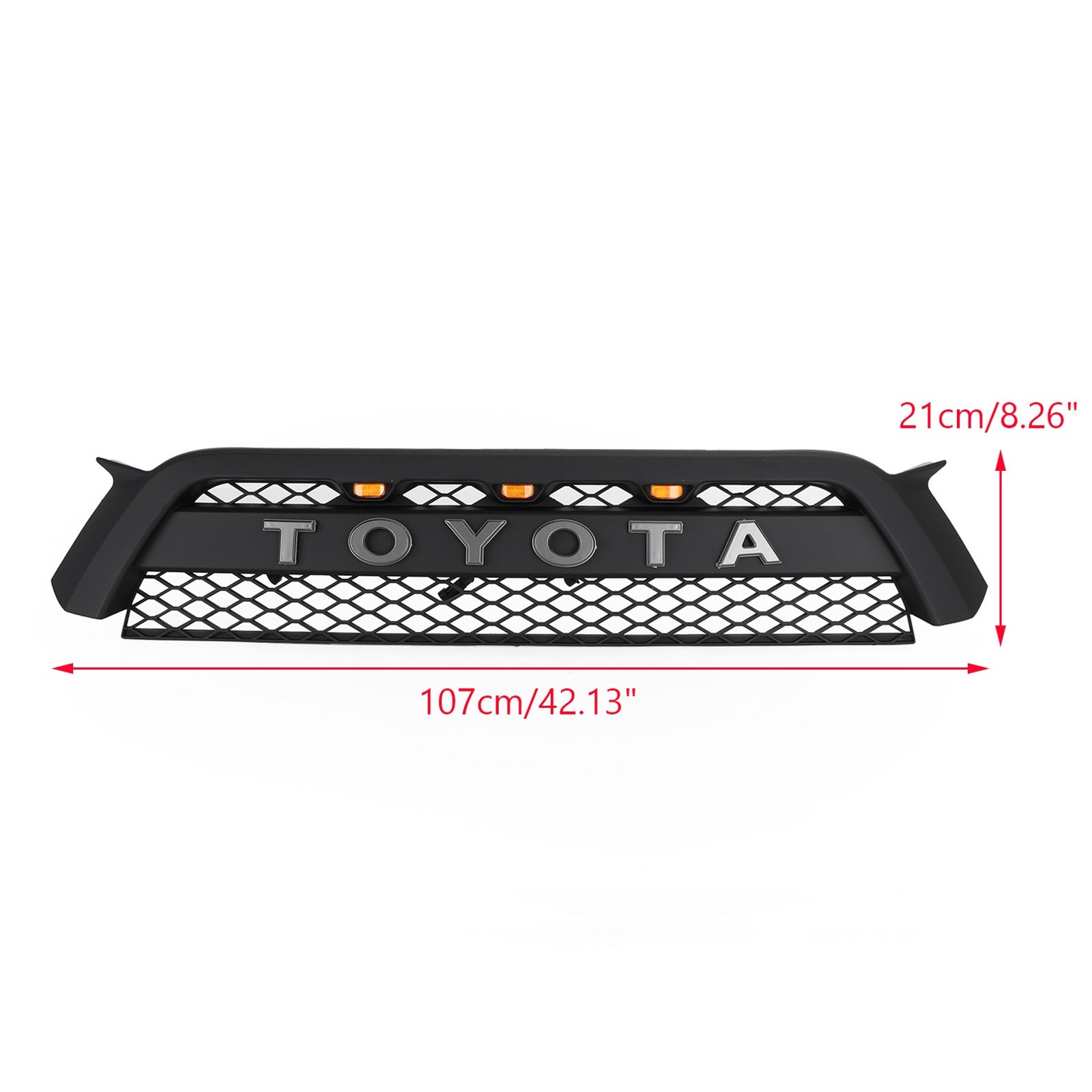 Parrilla delantera estilo Pro Style TRD para Toyota 4Runner 2010-2013, color negro mate, con luz LED