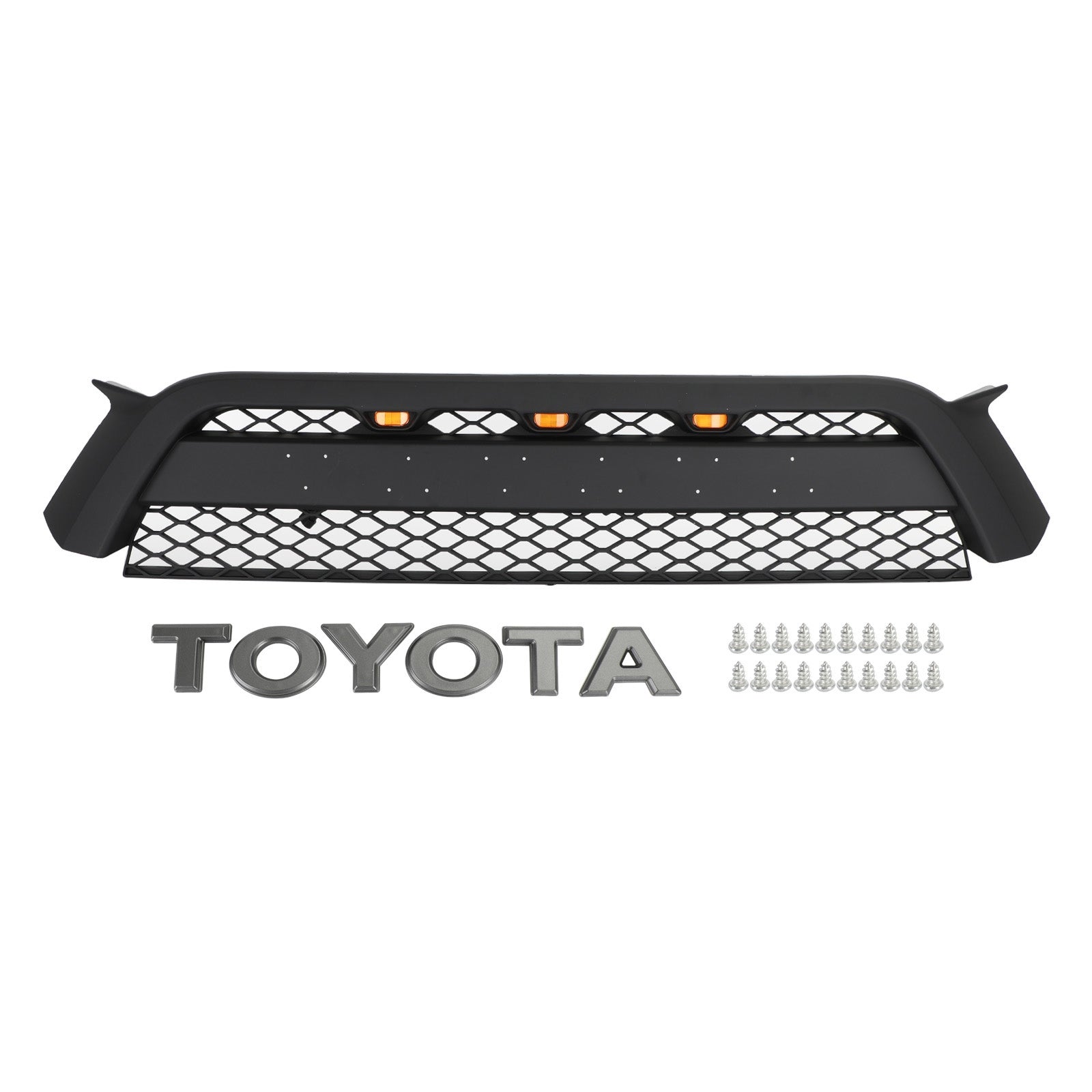 Parrilla delantera estilo Pro Style TRD para Toyota 4Runner 2010-2013, color negro mate, con luz LED