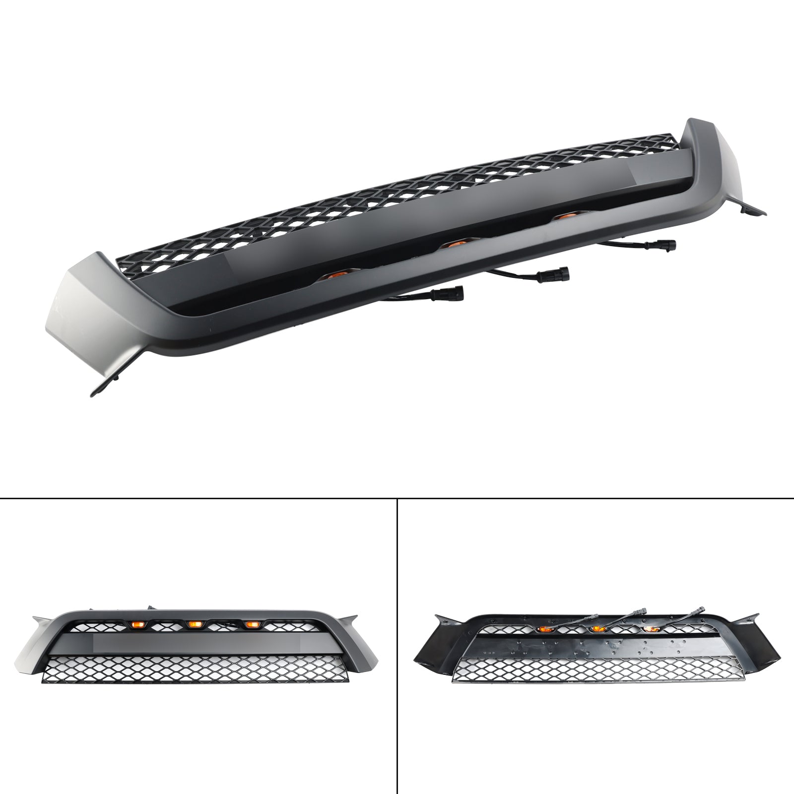 2010-2013 Toyota 4Runner TRD Pro Style Front Bumper Grill Matte Black Grille W/LED Light