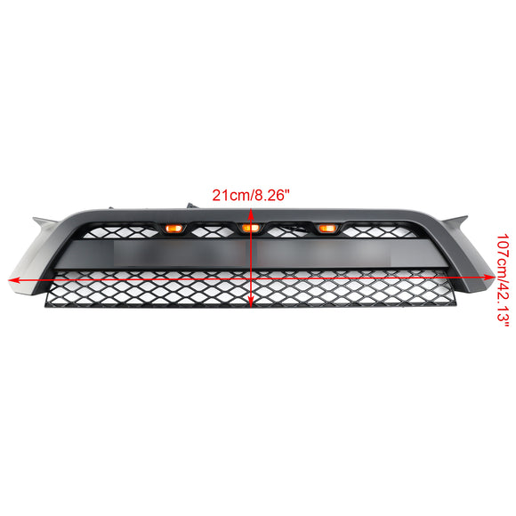 2010-2013 Toyota 4Runner TRD Pro Style Front Bumper Grill Matte Black Grille W/ LED Light