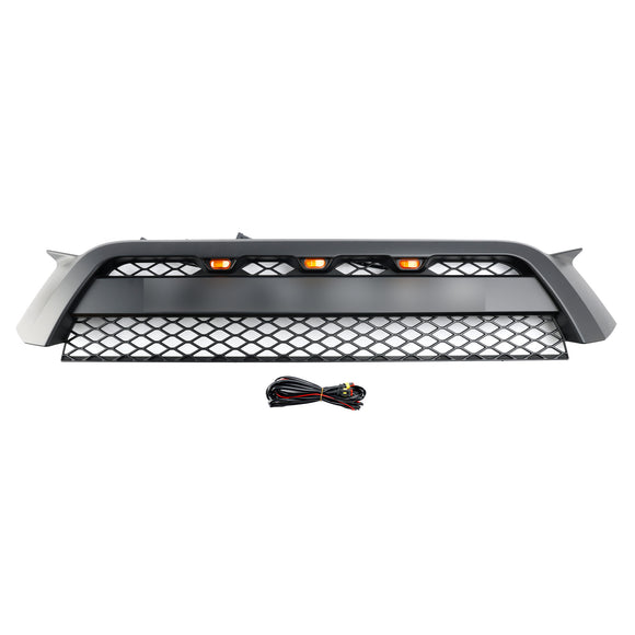 2010-2013 Toyota 4Runner TRD Pro Style Front Bumper Grill Matte Black Grille W/ LED Light