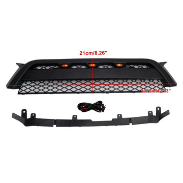 TRD PRO-Stil | Toyota 4Runner | 2010-2013 | Mattschwarzes Gitter | Ersatzgitter für die vordere Stoßstange + LED-Licht + Toyota-Buchstabe - 0