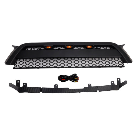 2010-2013 Toyota 4Runner TRD Pro Style Front Bumper Grill Matte Black Grille W/ LED Light & TOYOTA Letter