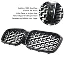 BMW X3 G01 / X4 G02 2022-2025 Black Kidney Front Grill Air Intake Radiator Bumper Grille W/ LED Strip Light-12