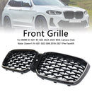 BMW X3 G01 / X4 G02 2022-2025 Black Kidney Front Grill Air Intake Radiator Bumper Grille W/ LED Strip Light-29