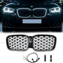 2022-2025 BMW X3 G01 / X4 G02 Kidney Front Bumper Grille Black Diamond Grill With LED-1