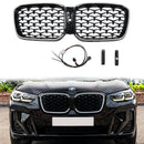 2022-2025 BMW X3 G01 / X4 G02 Kidney Front Bumper Grille Black Diamond Grill With LED-2