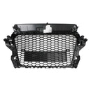 Audi A3/A3 S Line/S3 Waben-Frontgrill, schwarzer oberer Stoßfänger mit ACC-Loch, RS3-Style-Grill-14