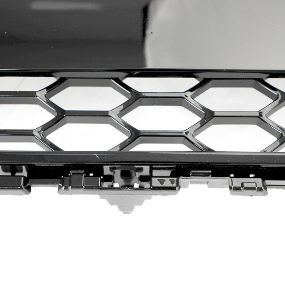 Audi A3/A3 Sline/S3 2013-2016 Parrilla delantera Radiador de entrada de aire Parrilla de parachoques RS en forma de panal negro brillante con emblema de anillos