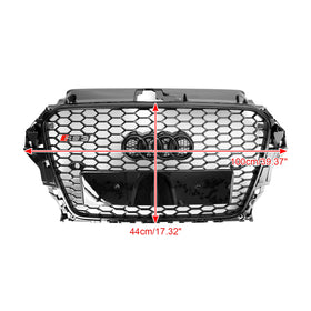 2013-2016 Audi A3 S3 RS3 Style capot avant nid d'abeille pare-chocs grille de remplacement noir gril - 0
