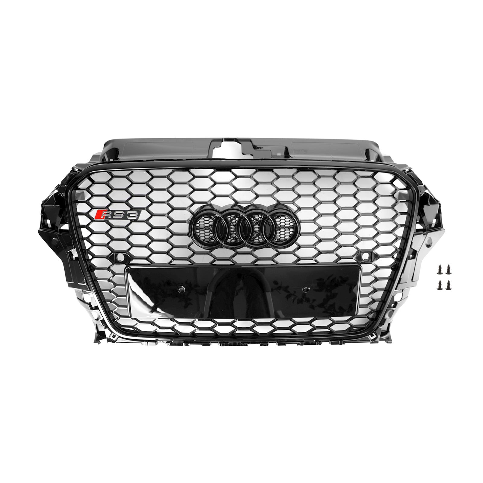 Reemplazo de rejilla de parachoques Henycomb para capó delantero estilo Audi A3 S3 RS3 2013-2016, color negro