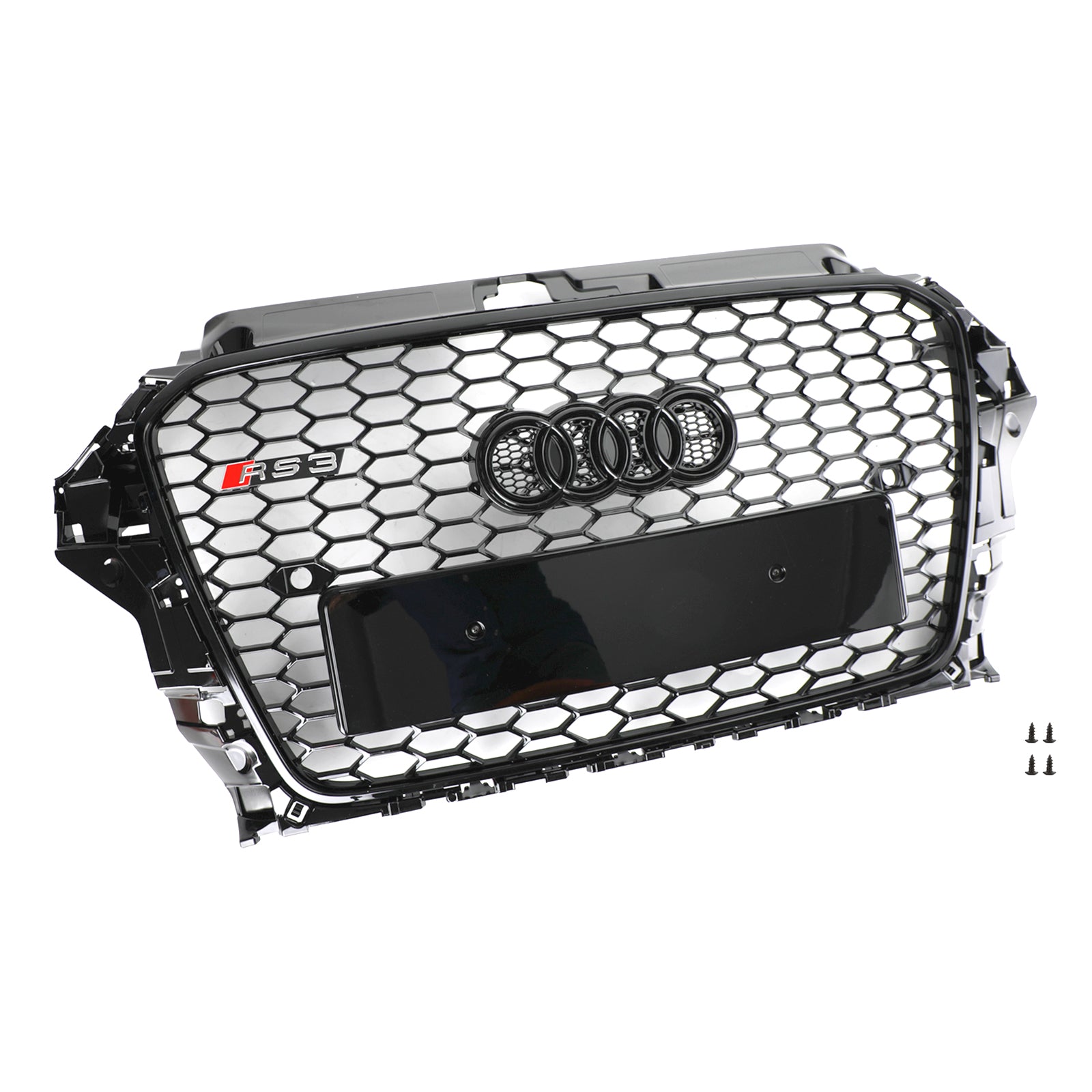 Reemplazo de rejilla de parachoques Henycomb para capó delantero estilo Audi A3 S3 RS3 2013-2016, color negro