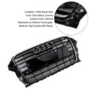 2013-2016 Audi A3/ A3 Sline/ S3 Front Bumper Grille Chrome Black Mesh Slat Grill W/ Ring Emblem-6
