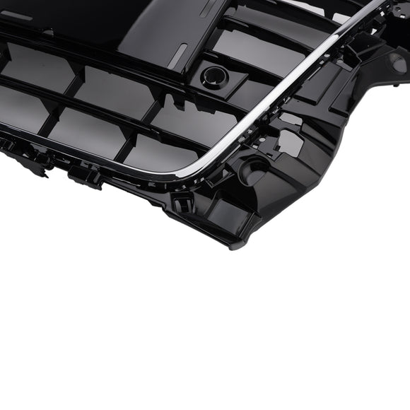 2013-2016 Audi A3/ A3 Sline/ S3 Front Bumper Grille Chrome Black Mesh Slat Grill W/ Ring Emblem