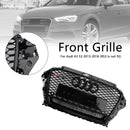 2013-2016 Audi A3/ A3 Sline/ S3 RS Honeycomb Front Grille Air Intake Radiator Bumper Sport Glossy Black Grill-3