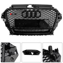 2013-2016 Audi A3/ A3 Sline/ S3 RS Honeycomb Front Grille Air Intake Radiator Bumper Sport Glossy Black Grill-5