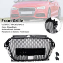 2013-2016 Audi A3/S3 RS3 Style capot avant nid d'abeille pare-chocs grille de remplacement noir avec/trou ACC-4