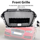 2013-2016 Audi A3/S3 RS3 Style capot avant nid d'abeille pare-chocs grille de remplacement noir avec/trou ACC-3